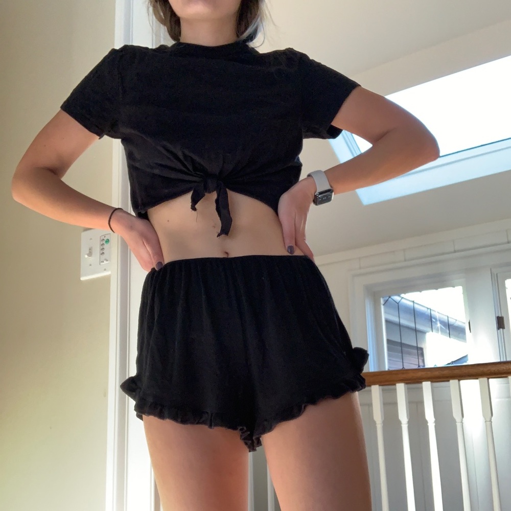 Black loose flowy shorts